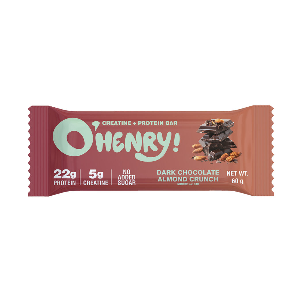 o henrycreatine proteinbardarkchocolatealmondcrunch60gnutritionlif.jpg O’Henry! Protein Bars